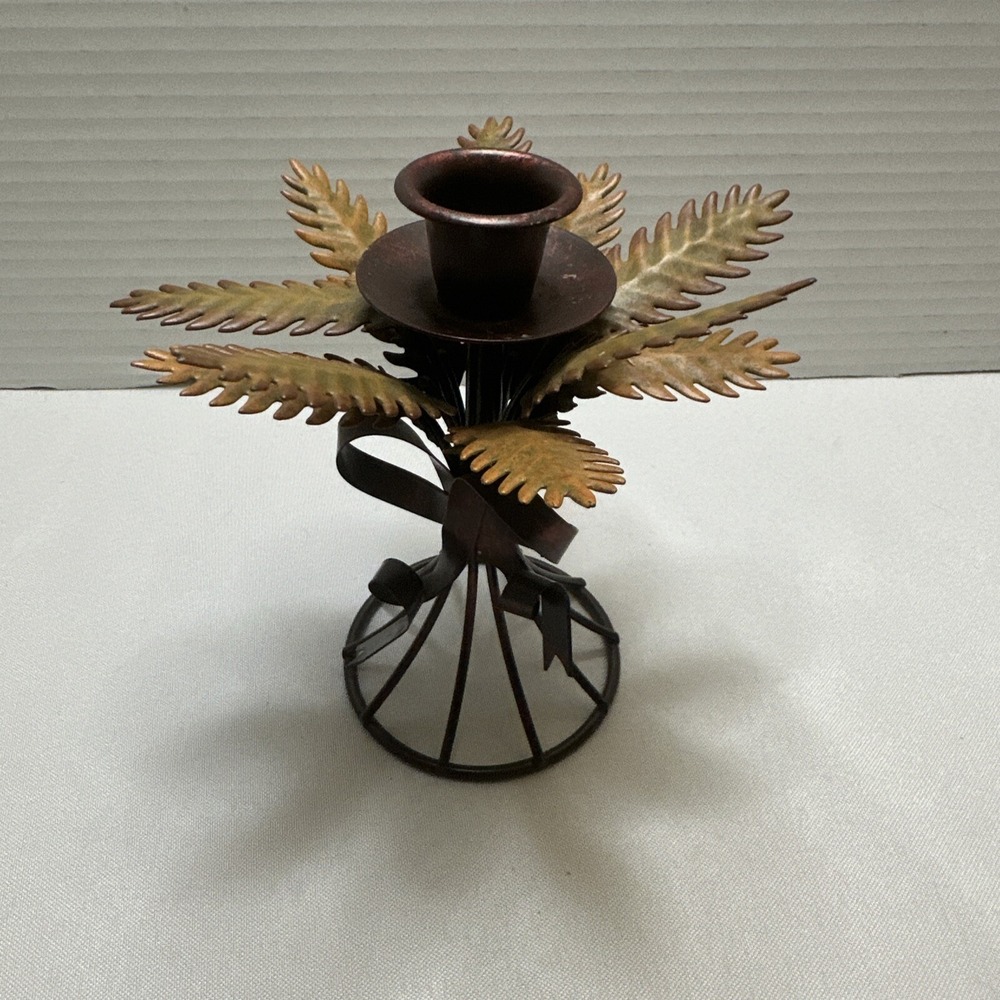 MCM Coppertone Harvest Wheat Candle holder‎